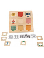 Drevená aktívna vkladačka/puzzle so vzormi, prírodná