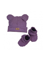Štýlová čiapočka s uškami s topánočkami, 2D - purple
