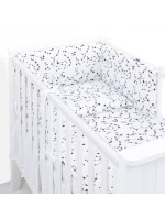 Mantinel s obliečkami do postieľky, 3D sada - Star,  biela, 135x100 cm
