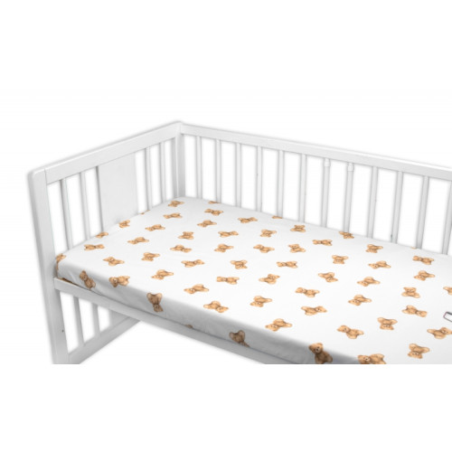 Prestieradlo do postieľky 140x70cm, Míša - biely s potlačou