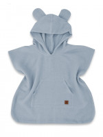 Detské mušelínové. pončo lux s kapucňou Teddy, rýchloschnúci, jeans