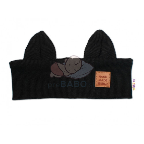 Čelenka Cat s úškami pre deti Hand Made - čierna, 4-8 rokov