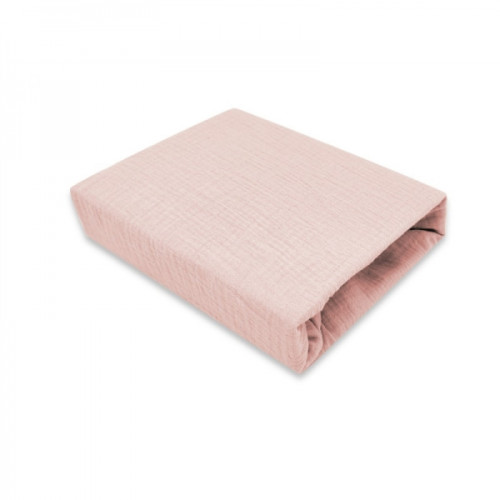 Mušelínové prestieradlo postieľky 60 x 120 NATURE double - pudrovo ružové