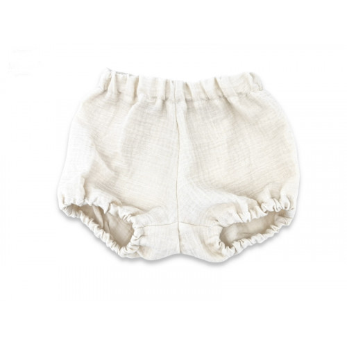 Mušelínové kraťasky NATURE - smotanová, veľ. S, 0-12m