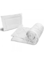 Detská 2D sada prikrývka a vankúš DELUXE do postieľky 120x90, 40x60cm - biela