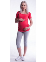 Be MaaMaa Tehotenské farebné legíny 3/4 dĺžky - šedá, veľ. XXL