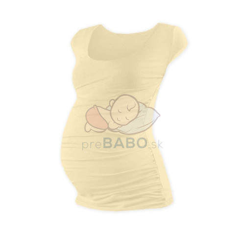 JOŽÁNEK Tehotenské tričko mini rukáv JOHANKA - caffe latte, vel. XXL/XXXL