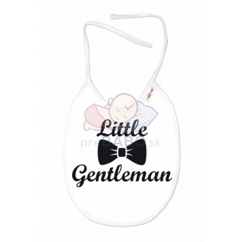 Nepremokavý podbradník Little Gentleman, 24 x 27 cm - bielo/čierny, Baby Nellys