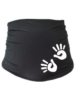 Tehotenský pás s ručičkami - čierny, L/XL, Be MaaMaa