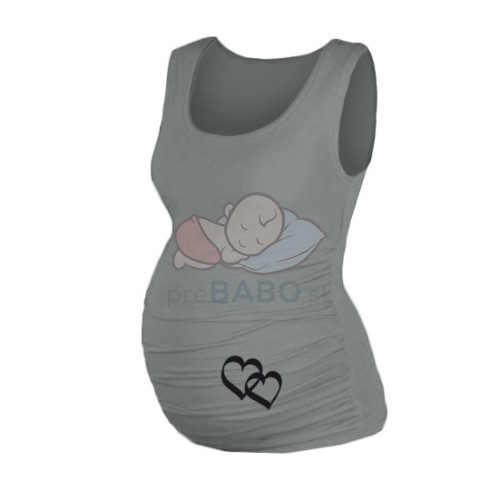 Top, tielko Dana s potlačou srdiečok - šedé, vel´. L/XL