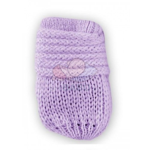 Zimné pletené dojčenské rukavičky - lila
