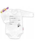 Body dl. rukáv vel. 80, Baby Nellys ® - biele - Narodil som sa ...