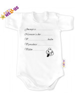 Baby Nellys Body Kr. rukáv vel. 74, biele - Narodil / a som sa ...
