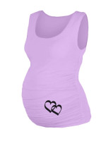 Be MaaMaa Top, tielko Dana s potlačou srdiečok - lila, vel´. L/XL