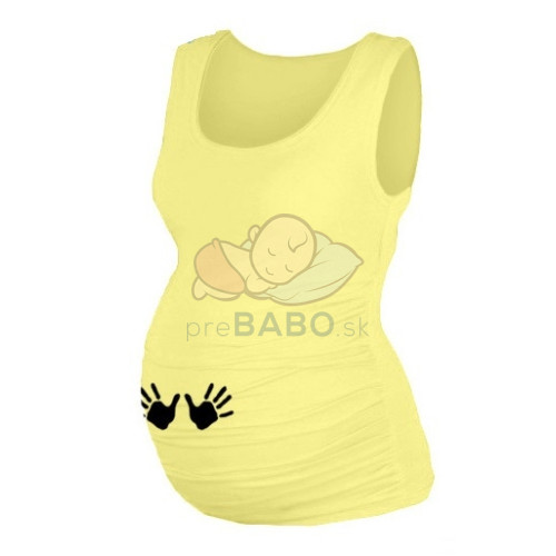 Be MaaMaa Top, tielko Dana s potlačou Ručičiek - žlté, vel´. L/XL