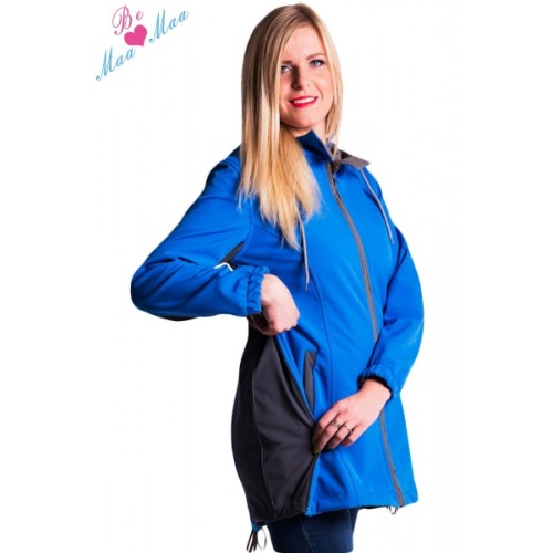 Be MaaMaa Tehotenská softshellová bunda, kabátik - sivá / grafit