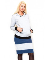 Tehotenská sukňa Be Maamaa - LORA jeans / zv. šedé