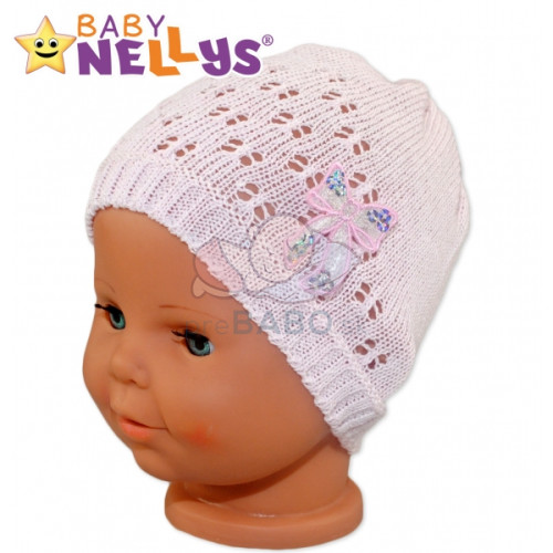 Háčkovaná čiapočka Mašle Baby Nellys ® - s flitry