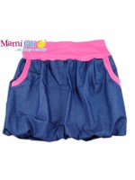 Mamitati Balónová sukně NELLY  - jeans denim granát/ růžové lemy