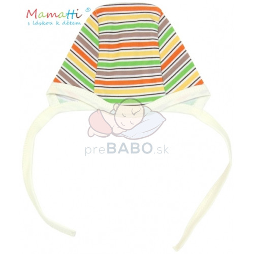 Čiapočka Mamatti - CAR - barevné prúžky, vel. 62