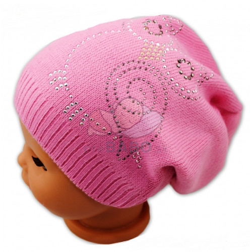 Jarná / jesenná čiapka Malá sova Baby Nellys  -ružová