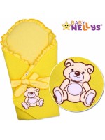 Zavinovačka s výztuží Baby Nellys - Medvídek Teddy - jersey - krémovo / žltá