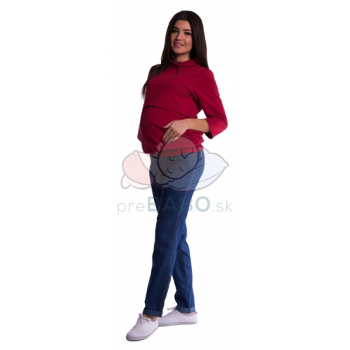 Be MaaMaa Tehotenské nohavice -  tmavý jeans