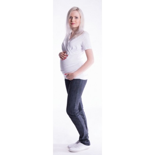 Be MaaMaa Tehotenské a dojčiace tričko s kapucňou, kr. rukáv - biele