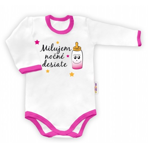 Baby Nellys Body dlouhý rukáv vel. 80, Milujem nočné desiate