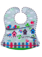 BabyOno Podbradník nepremokavý s kapsičkami - Vtáčiky - 6m+