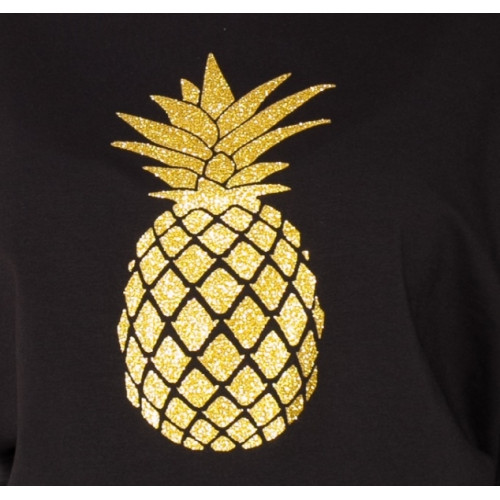 Be MaaMaa Tehotenská mikina, triko Ananas - čierné. vel. XS