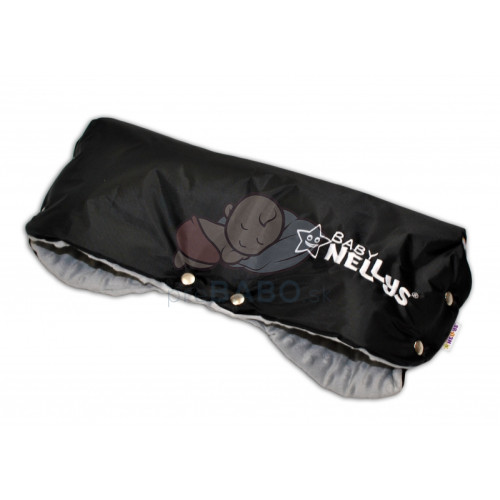 Rukávnik ku kočíku Baby Nellys ® Minky - sv. sivá/čierny