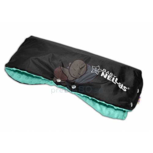 Rukávnik ku kočíku Baby Nellys ® Minky - mäta/čierny