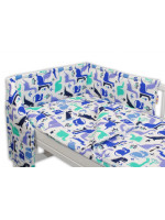 Baby Nellys Mantinel s obliečkami 135x100 - Dinosaurus modrý