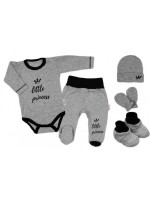 Baby Nellys Súpravička do pôrodnice Princess - sivý, vel. 62