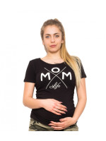 Be MaaMaa Tehotenské triko - Mom Live - čierna, vel. XL