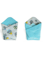 Baby Nellys Obojstranná zavinovačka Minky -Balón , Minky - sv. modrá