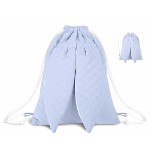 Miminu Štýlový detský batôžtek Velvet lux mimino prešívaný - modrý
