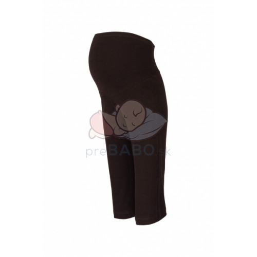 Be MaaMaa Tehotenské 3/4 tepláky s elastickým pásom - hnědé, vel´. XL