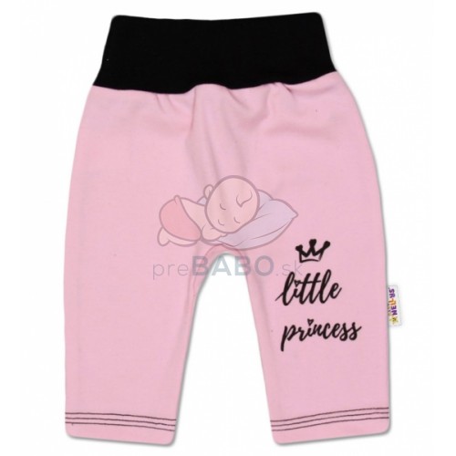 Baby Nellys Bavlnené tepláčky, ružové, veľ. 68 - Little Princess