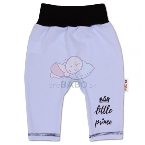 Baby Nellys Bavlnené tepláčky, Little Prince - modré, veľ. 68