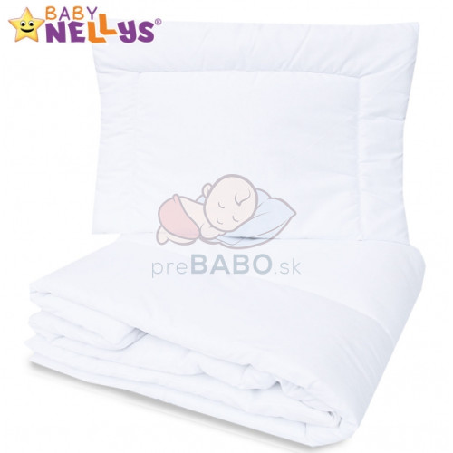 Perinka a vankúš do postieľky 135x100 + 40x60 Baby Nellys - biele