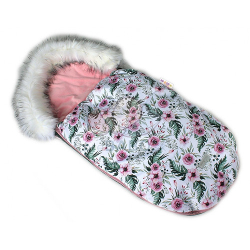 Baby Nellys Fusak, spacáček 105x55 Velvet Winter Lux - Flowers
