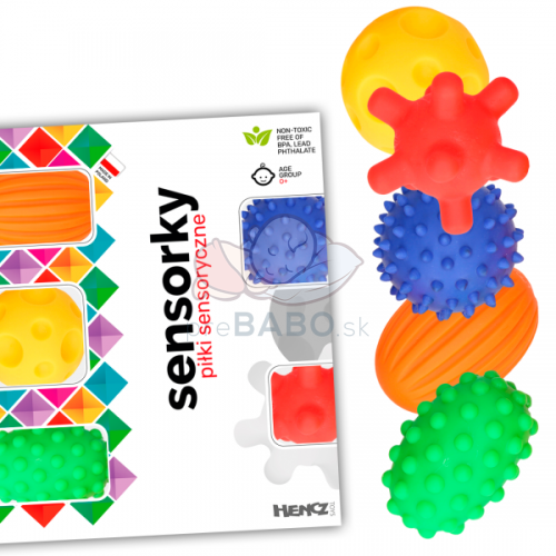 Hencz Toys Edukačné farebné loptičky/ježkovia , 5ks v krabičke