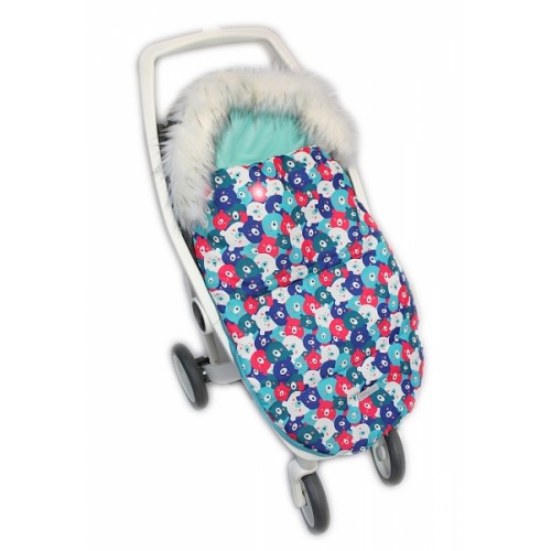 Baby Nellys Fusak, spacáček 105x55 Velvet Winter Lux - Barevní medvědi