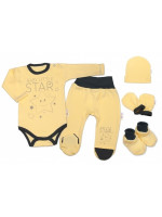 Baby Nellys Súpravička do pôrodnice Baby Little Star - žltá, veľ.  62