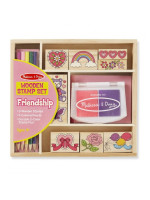 Melissa&Doug Drevené pečiatky v krabici - Priateľstvo