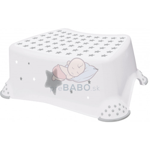 Stolička, schodík s protišmykom Baby Star - biely