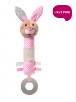 BabyOno Plyšová hračka s pískátkem a hryzátkom Zajačik Julie